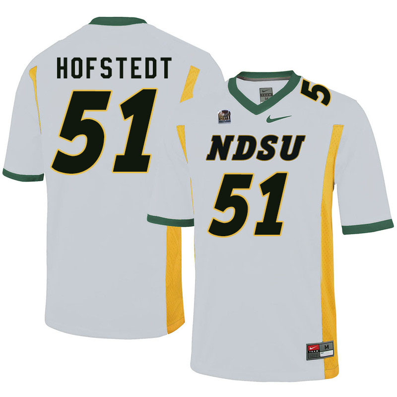Men #51 Mason Hofstedt North Dakota State Bison College Football Jerseys Sale-White